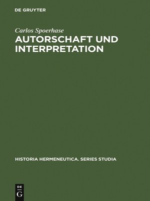 cover image of Autorschaft und Interpretation